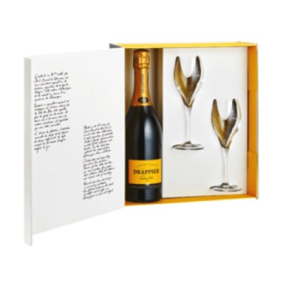 Coffret Drappier CD + 2 fluts